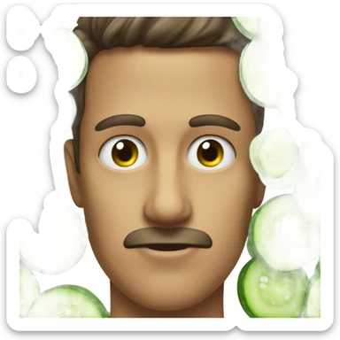 A person on his eyes cucumber  sticker