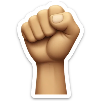 Angry emoji holding up his clenched fist sticker
