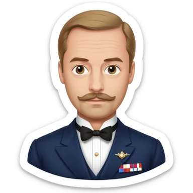 Prince George Duke Of Kent 5th Son of King George V but he don't have beard and moustache and he is husband of Princess Marina Of Greece And Denmark sticker