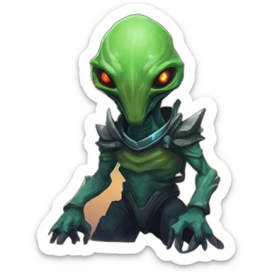 alien mountain creature scifi roguelike rpg style inspired by slay the spire digital art sticker