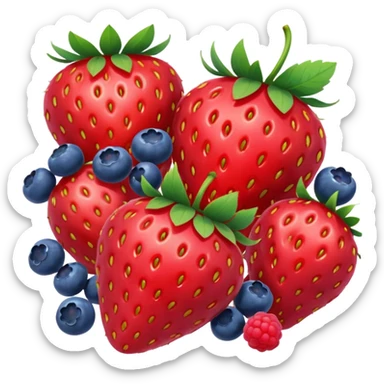 strawberries, blueberries, raspberries sticker