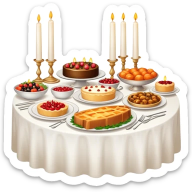 Table with buffet food luxury and candles sticker