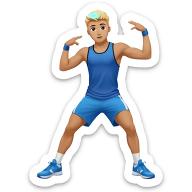 A person doing the griddy dance on top of Jake paul sticker