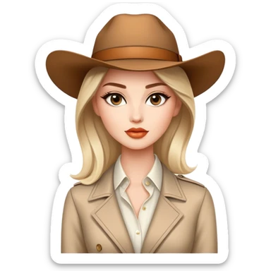 Beautiful Western female fashion model with elegant features, runway pose, stylish designer outfit sticker