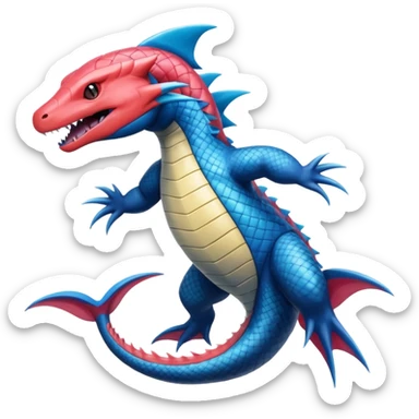 Salandit-Milotic-Feraligatr-Fakémon-hybrid-creature (full body)  sticker