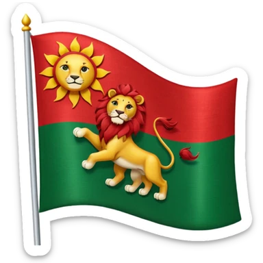 Can you make a flag like this 🇮🇷 but insde it i want a sun and lion sticker