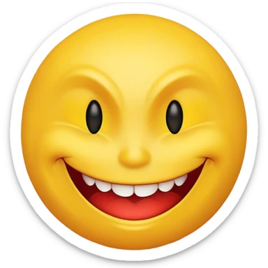 smiley face with a devilish grin  sticker
