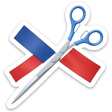 flag with interlocked scissors making an x sticker