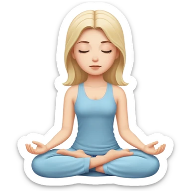 White girl  meditating sticker