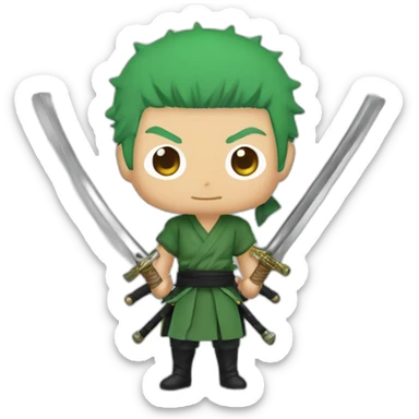 Roronoa Zoro 3 swords sticker