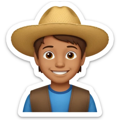 A 6 year old mexican boy with brown hair sticker