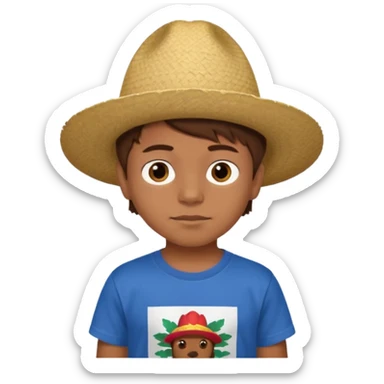 A 6 year old mexican boy with brown hair without the hat sticker