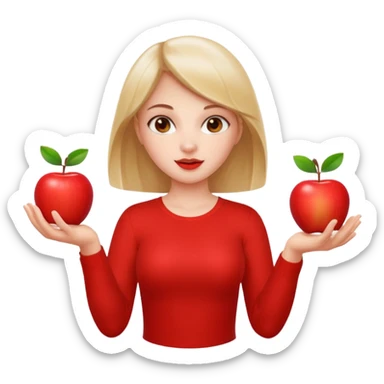 a Circus cute girl juggling two apple sticker