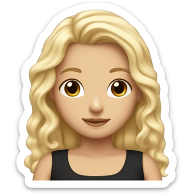 A white girl with blonde hair hugging a girl with tan skin and black wavy hair  sticker