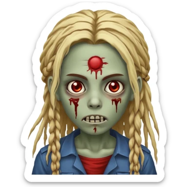 zombie with blonde n brown dreads  sticker