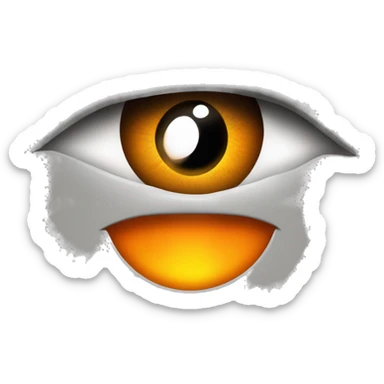 Simple iOS-style emoji of Sauron's eye with a vertical slit pupil and glowing orange iris. Make the design clean and minimal with smooth shapes, typical of iOS emoji." sticker