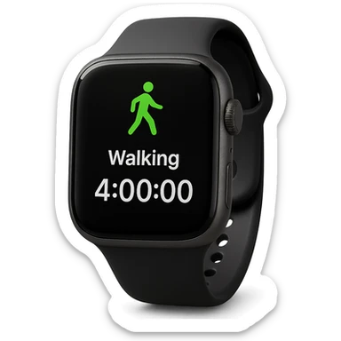 smartwatch con modalità attiva di camminata che segna 4 ore di camminata, REALISTICA 4K sticker