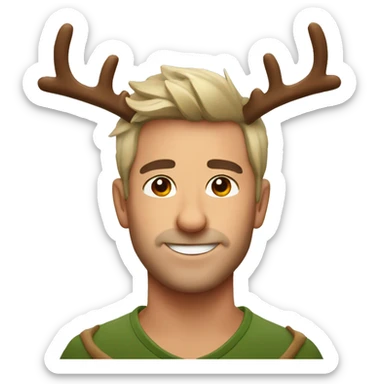 Aussie wearing reindeer antlers sticker