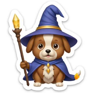Dog wizard sticker
