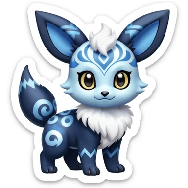 Shiny Cute Adorable Umbreon-Absol-Meowstic-Hybrid-Creature with pattern-markings sticker