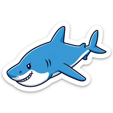 Shark wearing blue Nike shoes sticker