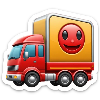 puedes crear unemojis de un camion con remolque sticker