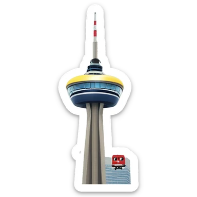 cn tower with police siren sticker