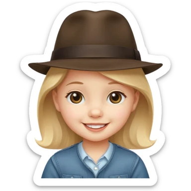 a baby girk with fedora  sticker