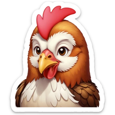 Chicken wishing you were his Valentines sticker