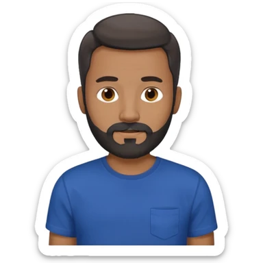 give my dad a grandpa look but beard mixed with grey and black , very low hair on head brown in complexion, casual clothes sticker