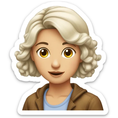 Una ragazza castana che abbraccia l suo gatto sticker