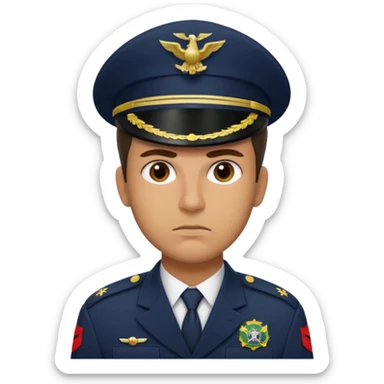 crie emojis de um militar do corpo de fuzileiros navais do brasil com cara de mau sticker