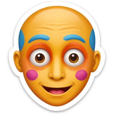 crazy colorful human jolly, head only sticker