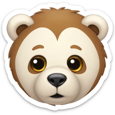 Un ours en peluche endormi serrant un cœur dans ses bras sticker