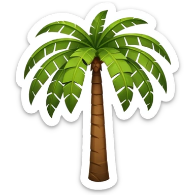 Palm Tree: cartoon flat body big leafs sticker
