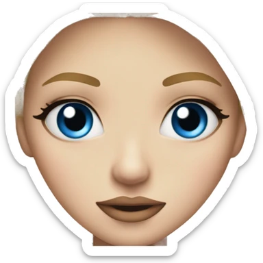 Straight Blonde blue eyes princess big lips big lashes sticker