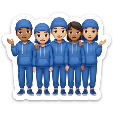 Cholos vestidos de azul con ropa ancha sticker