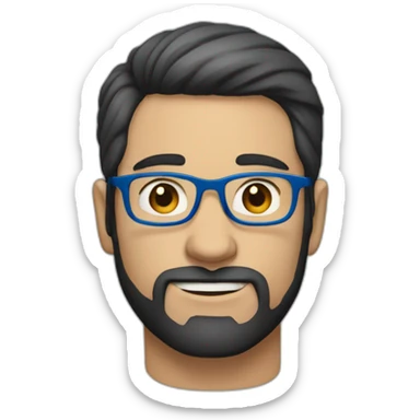 white-40-year-old-man-with-black-hair-parted-in-the-middle-blue-glasses-and-no-beard. sticker