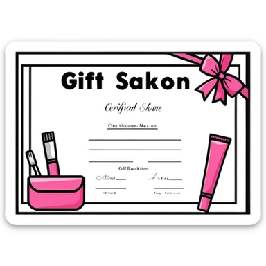 Beauty salon gift certificate sticker