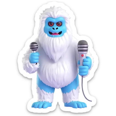 yeti, professional news reporter with microphone sticker