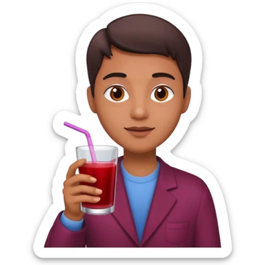 juice red,forest fruits, person, sticker