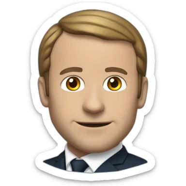 Macron tendun bras devant sa tête sticker