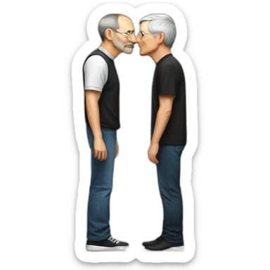 steve jobs kissing tim cook sticker