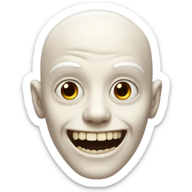Pale man with a creepy smile sticker