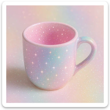 sparkly pastel mug sticker
