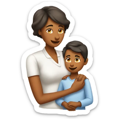 woman fox taking care of her son and telling her husband she love him sticker