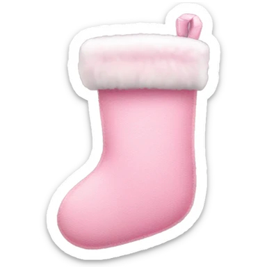 Pink christmas stocking with fur sticker