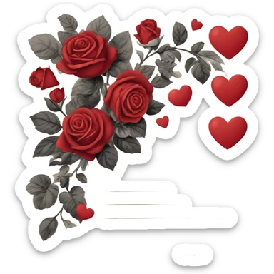 vintage valentine’s day card black red sticker