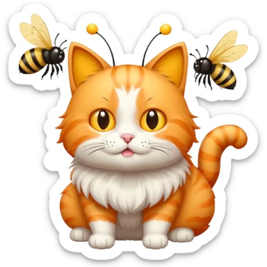 Cat with a bee sticker