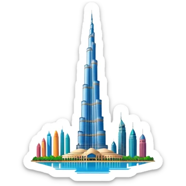 Burj khalifa sticker version sticker